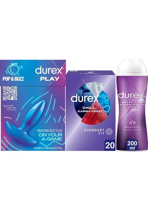 Durex Titreşimli Anal Plug Tıkaç Chill Karma Paket Prezervatif li