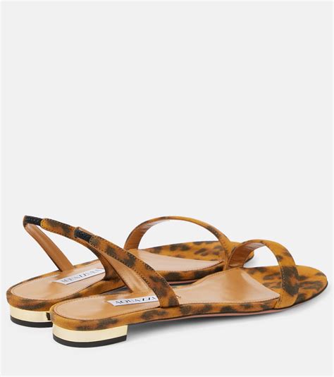 So Nude Leopard Print Suede Sandals In Brown Aquazzura Mytheresa