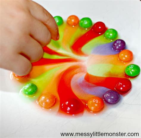 Rainbow Skittles - A fun and easy science experiment for kids! - Messy Little Monster