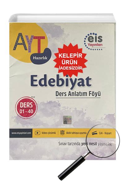 AYT Hazırlık DAF Edebiyat Ders Anlatım Föyü Eis Yayınları hasarlı