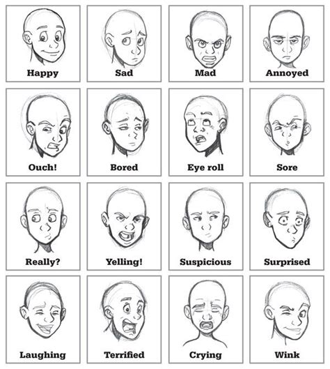 Facial Expressions | Facial expressions drawing, Drawing expressions ...