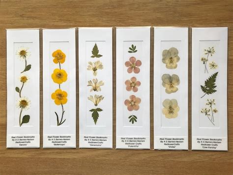 REAL Pressed Flower Bookmark Botanical Bookmark Gardeners - Etsy UK