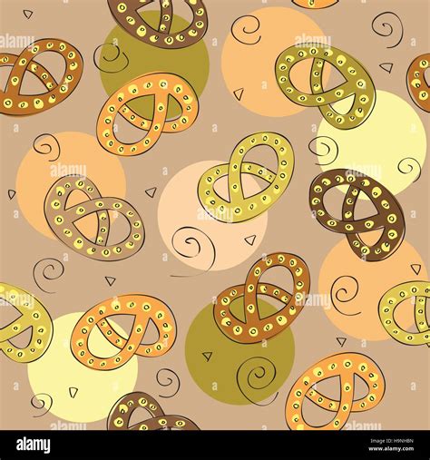 Hand Gezeichnet Brezel Oder Bier Snack Seamless Pattern Vektor