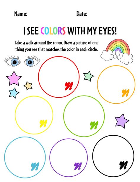 sense  sight worksheets  preschool  hollydog blog