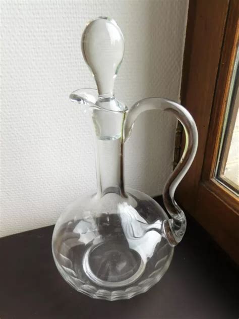 Carafe En Verre Souffl Ancienne Cotes Plates Dans Le Bas Eur