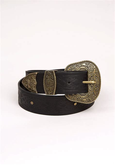 Women's Embossed Western Black Belt Warehouse One