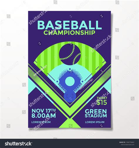 Modern Baseball Tournament Flyer Template Illustration Stock Vector