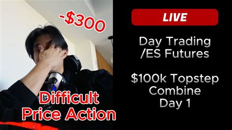 LIVE Futures Day Trading Topstep 100k Combine Day 1 300 LOSS