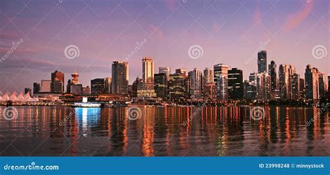 Vancouver Skyline Panorama at Sunset Stock Photo - Image of forest ...