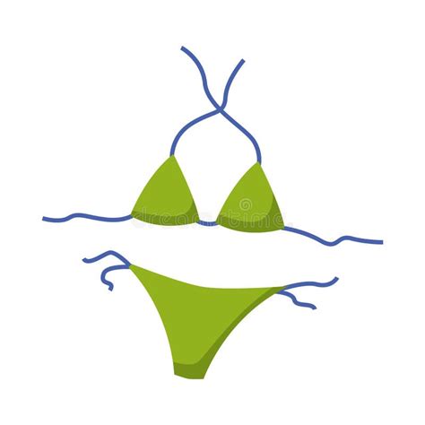 Illustration De Bikini De Femme De Vecteur Conception De Mode De Lingerie Maillot De Bain Vert