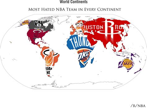 Most Hated Nba Team In Every Continent According Maps On The Web