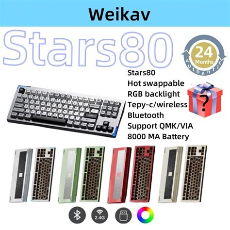 Weikav Stars Aluminum Wireless Mechanical Keyboard Barebone Kit Hot Swappable Rgb Leaf