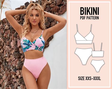 Bikini Pattern PDF Sewing Pattern Swimsuit One Piece Bikini Sewing Pattern Swimsuit Pattern