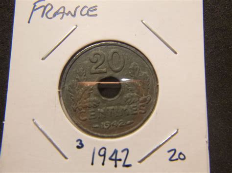 France Centimes Vichy French State Zinc Heavy Type