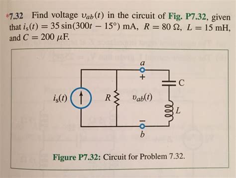 Solved Find Voltage Upsilon Ab T In The Circuit Of Fig