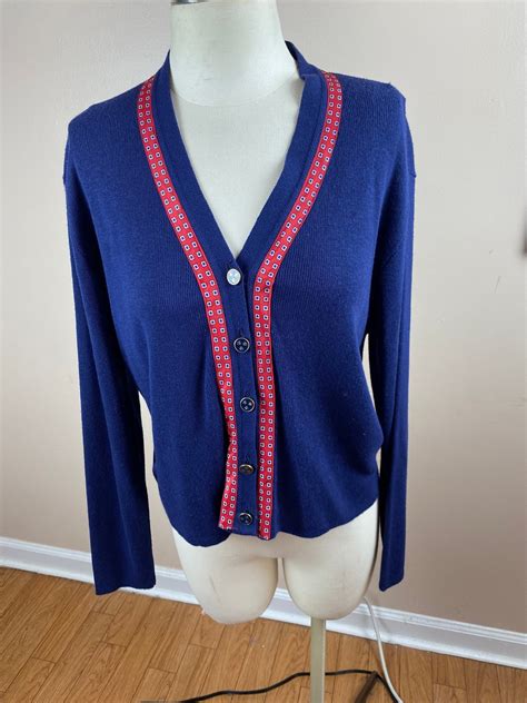 Vintage 80s Cardigan Sweater Size Large Etsy