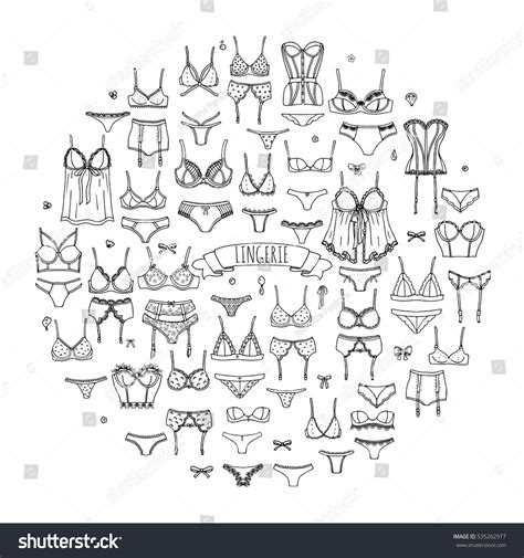 Hand Drawn Doodle Lingerie Icon Set Stock Vector Royalty Free Shutterstock