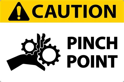 Caution Pinch Point Label Sign On White Background 13832675 Vector Art ...