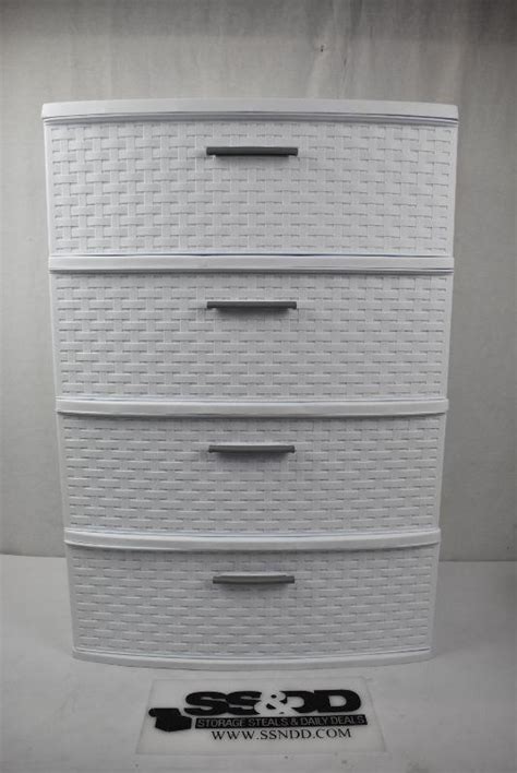 Sterilite 4 Drawer Wide Weave Tower White New EstateSales Org