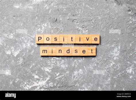 Positive Mindset Word Written On Wood Block Positive Mindset Text On