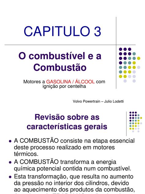 Defina Combustível - Características do Combustível e Combustão | PDF | Combustão | Reações ...