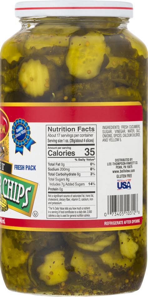 Fresh Pack Hot Sweet Cucumber Chips Oz Bell View Foods