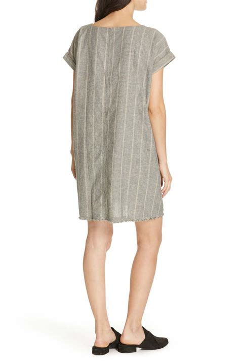 Eileen Fisher Stripe Hemp Organic Cotton Shift Dress Lyst