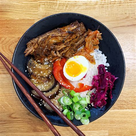 Slow Cooked Korean Beef Brisket Rice Bowl Documenting My Dinner