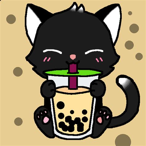 Pixilart Cat Drinking Boba By Splatlingperson