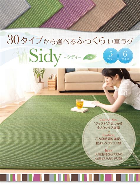 【楽天市場】い草 日本製 191×250cm い草ラグ いぐさ 国産ふっくらい草ラグ【sidy】シディ ふっくらラグ イ草 井草 イグサ 涼感