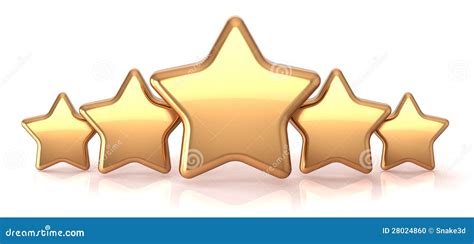 Gold Stars Five Golden Star Service Award Stock Illustration Image