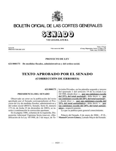 TEXTO APROBADO POR EL SENADO