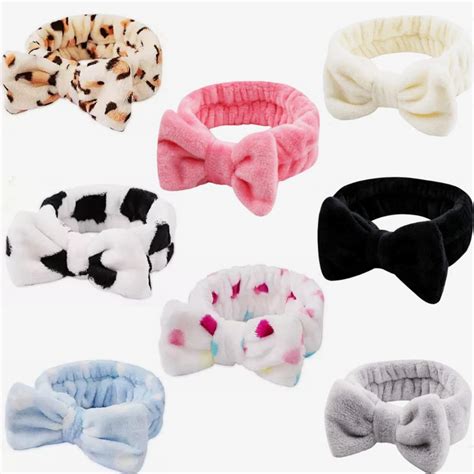 St Ck Spa Bowknot Haarb Nder Microfibre Makeup Hair Band Elastic