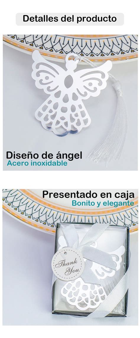 Pack De A Unidades De Marcap Ginas Con Forma De Ngel Recuerdo