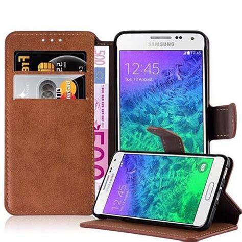 Samsung Galaxy Alpha Lommebokdeksel Etui Brun Elkj P