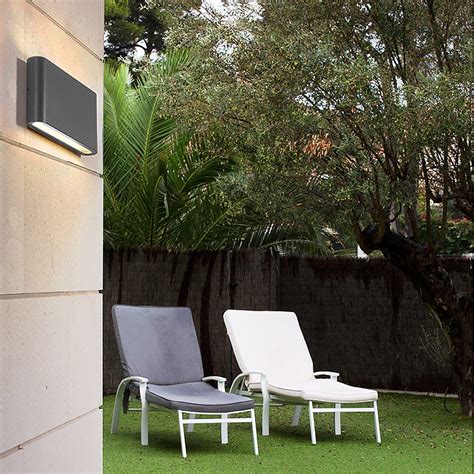 2 Light Black Modern Low Profile Exterior Porch Led Slim Outdoor Up