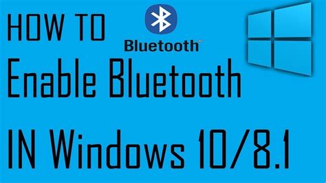 How To Enable Bluetooth For Windows 10 Youtube