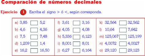 ComparaciÓn De NÚmeros Decimales Problemas Resueltos