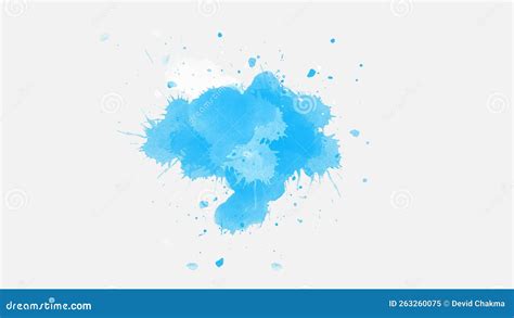 Blue Watercolor Paint Brush Stroke Ink Splash Transition Stock Video