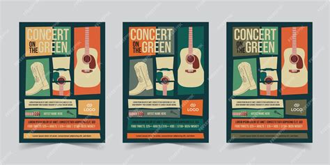 Premium Vector Retro Style Music Festival Flyer Poster Template Design Old Music Vintage Style