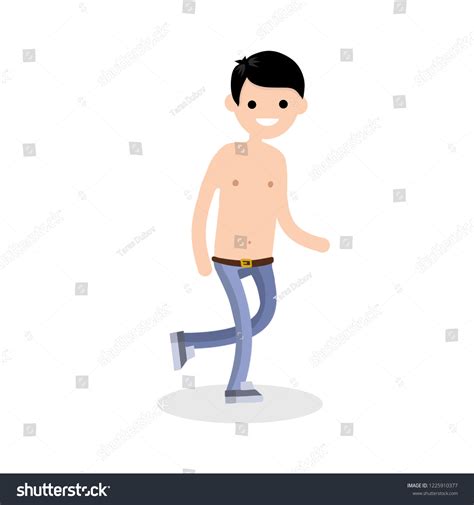 Man Jeans Naked Torso Running Guy Stock Vector Royalty Free Shutterstock