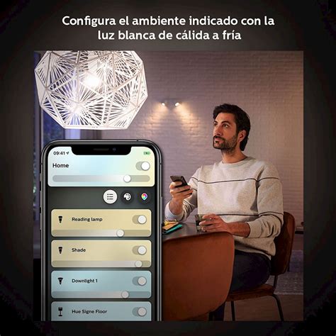 KIT FOCOS INTELIGENTES PHILIPS HUE LUZ CÁLIDA A BLANCA LÚMENES 4 PIEZAS