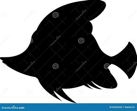 Cute Tropical Fish Silhouette Stock Vector - Illustration of aquatic ...