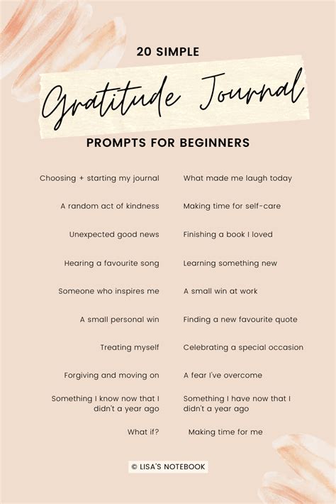 Gratitude Journal Prompts for Beginners * | Lisa's Notebook