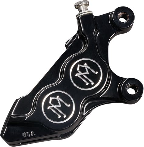 Performance Machine Black Front Right Side 4 Piston Brake Caliper For