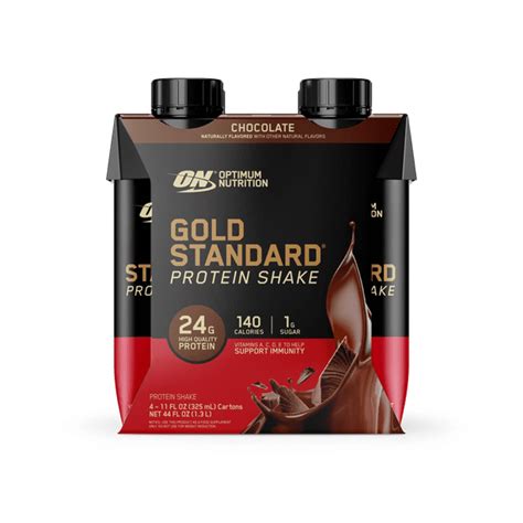 Optimum Nutrition Gold Standard 100 Whey Protein Rtd Shake Chocolate 4 Pack