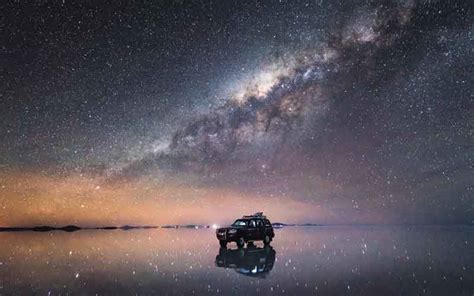 Salar De Uyuni De Noche Atardecer Noche De Estrellas Uyuni