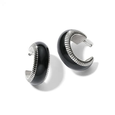 Brighton Interlok Noir Small Hoop Earrings Morgan Fitzgeralds