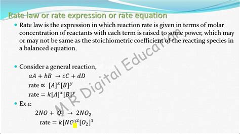 Rate Law Or Rate Expression Or Rate Equation Chemical Kinetics Part 17 For Cbse Class 12jee