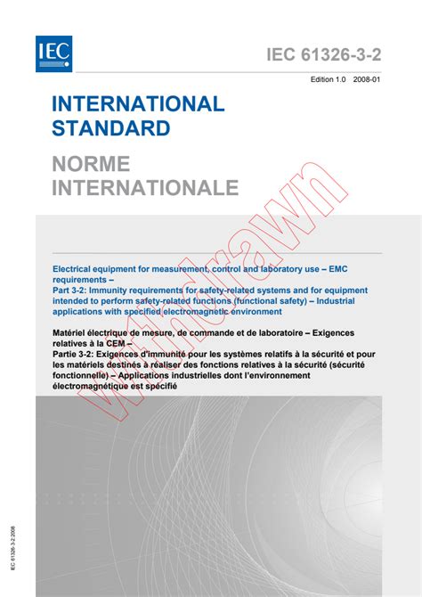 IEC 61326 3 2 2008 Electrical Equipment For Measurement Control And